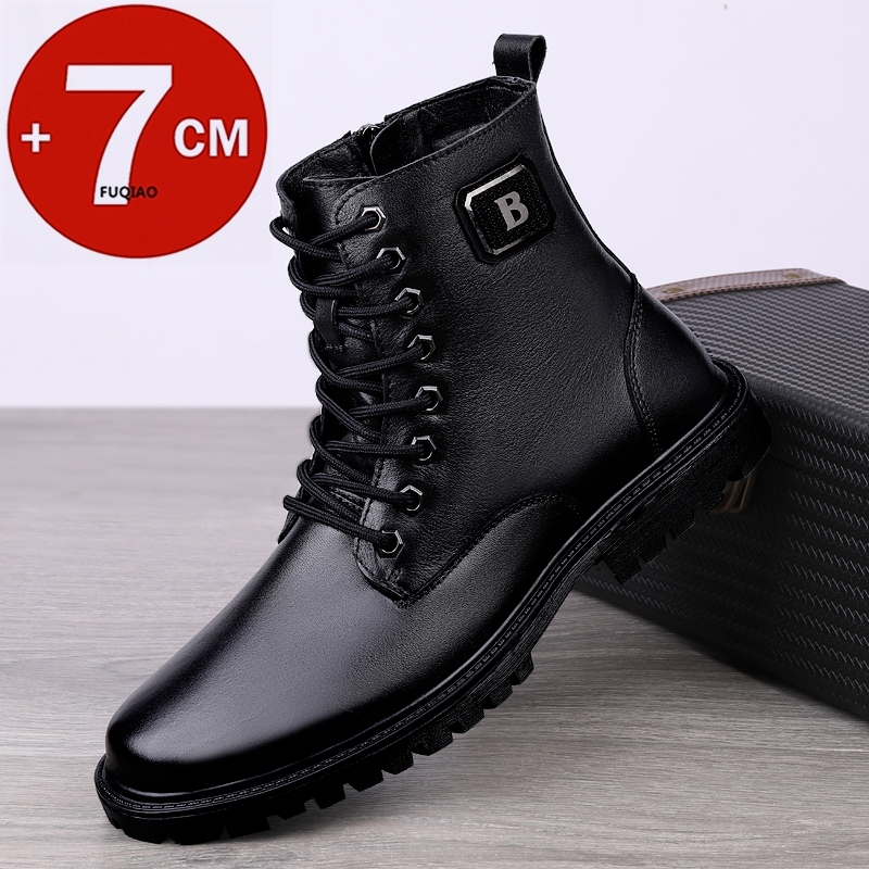 Men'S Shoes Increase Height - Stivali rialzati in vera pelle da