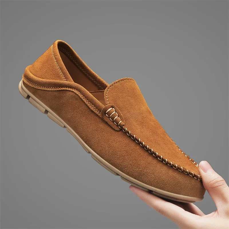 Men'S Shoes Hey Dude - Mocassini da uomo in pelle scamosciata